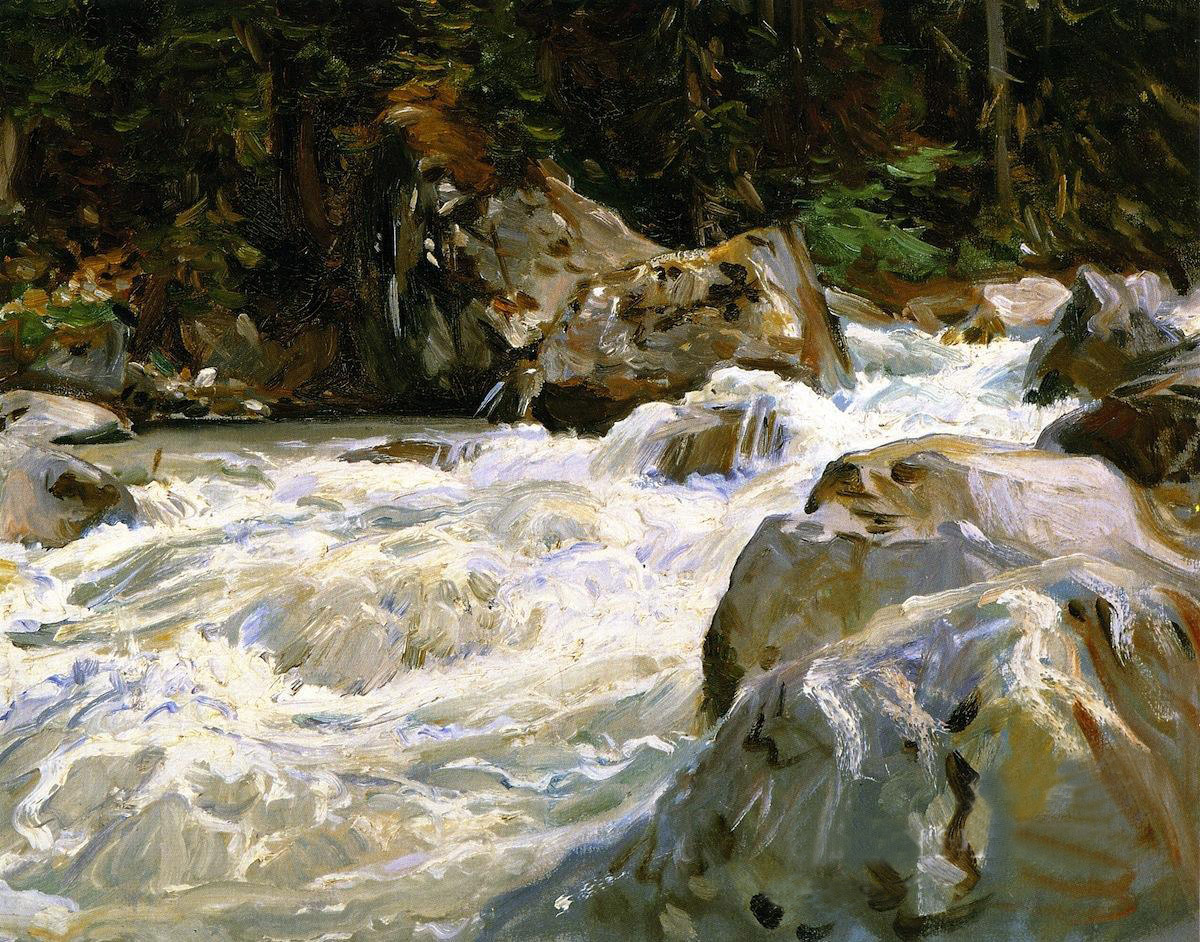 (image for) Handmade oil painting Copy paintings of famous artists John Singer Sargenti's art A Torrent in Norway - Click Image to Close